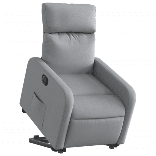 Poltrona reclinável - Poltrona relax elétrica tecido cinzento-claro