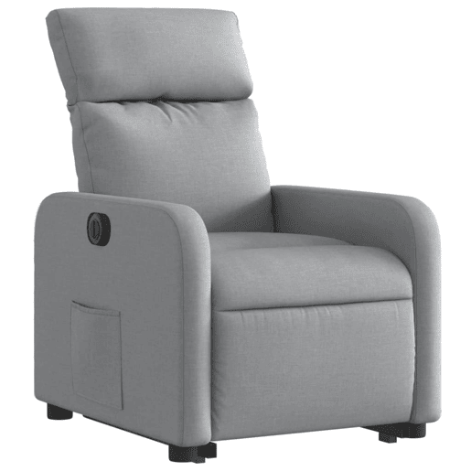 Poltrona reclinável - Poltrona relax elétrica tecido cinzento-claro