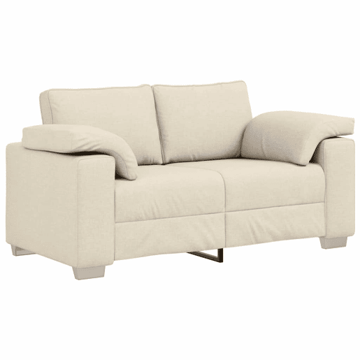 Sofá 3 lugares, Sofá fixo Bege 160 x 77 x 82 cm Tecido de mistura de linho