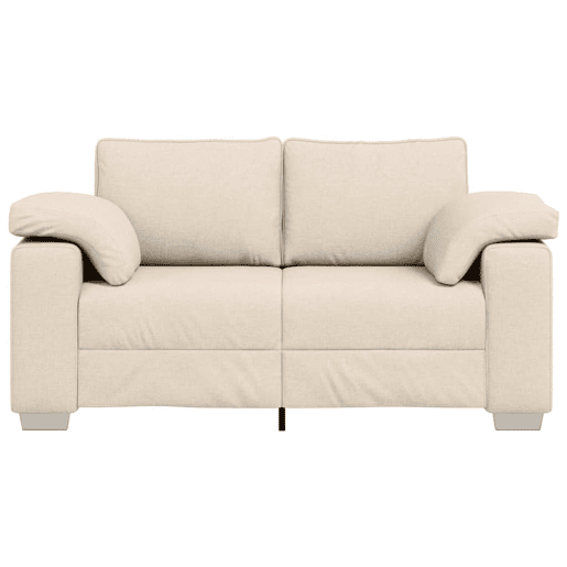 Sofá 3 lugares, Sofá fixo Bege 160 x 77 x 82 cm Tecido de mistura de linho