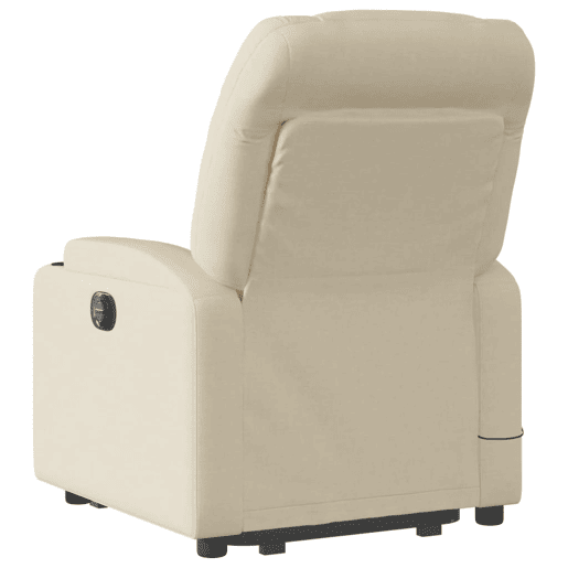 Poltrona elétrica elevatória massagens - Poltrona relax tecido creme