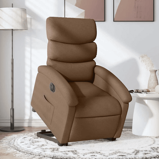 Poltrona reclinável - Poltrona relax elétrica tecido castanho