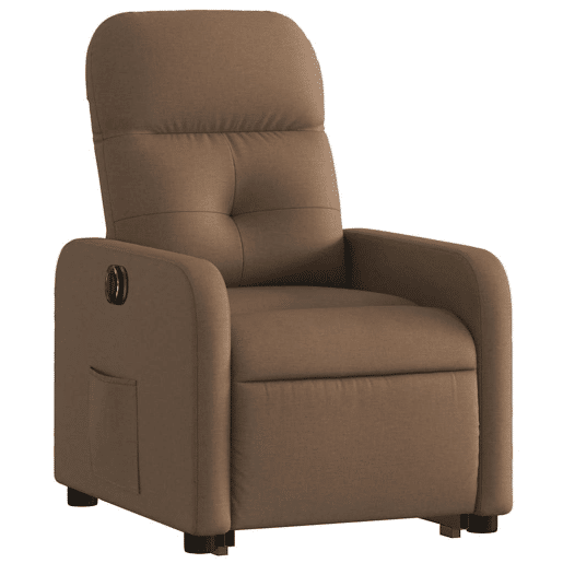 Poltrona reclinável - Poltrona relax elétrica tecido castanho
