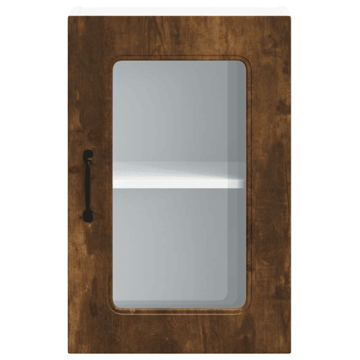 Armário de parede de cozinha - Cozinha modular porta vidro carvalho fumado