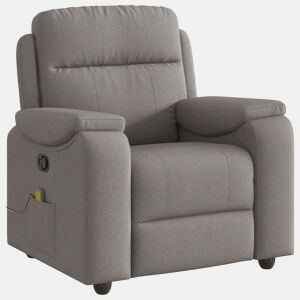 Poltrona de massagens reclinável - Poltrona relax tecido cinzento-acastanhado