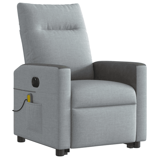 Poltrona elétrica reclinável massagens - Poltrona relax tecido cinzento-claro