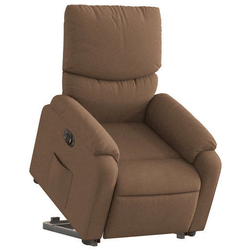 Poltrona reclinável - Poltrona relax elétrica tecido castanho