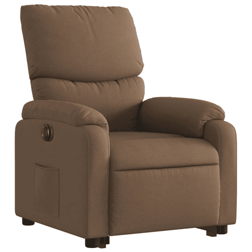 Poltrona reclinável - Poltrona relax elétrica tecido castanho