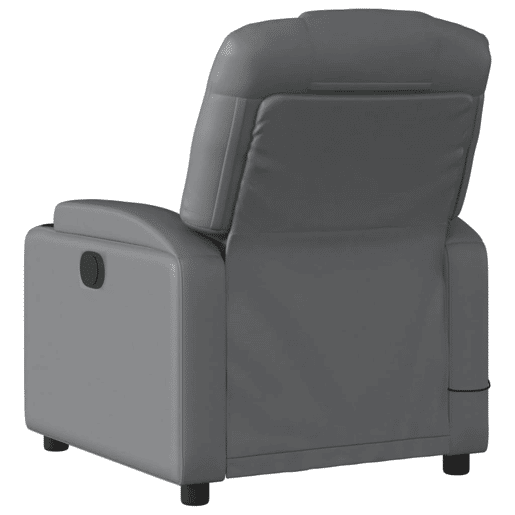 Poltrona massagens reclinável - Poltrona relax elétrica couro artif. cinzento