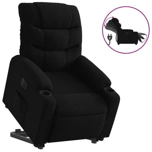 Poltrona reclinável - Poltrona relax elétrica tecido preto