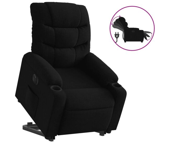 Sillón eléctrico reclinable elevable - sillón relax de tela negro