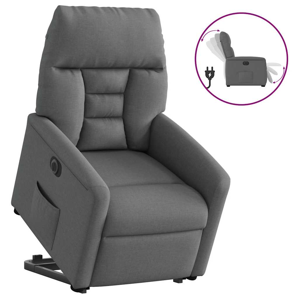 sillon electrico reclinable elevable - sillon relax de tela gris oscuro