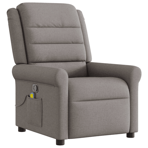 Poltrona de massagens reclinável - Poltrona relax tecido cinzento-acastanhado