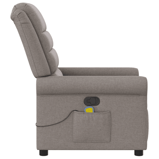 Poltrona de massagens reclinável - Poltrona relax tecido cinzento-acastanhado