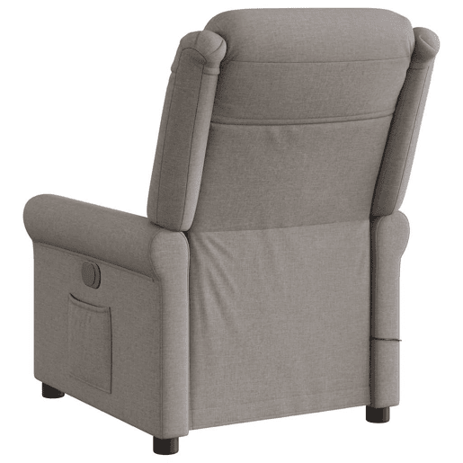 Poltrona de massagens reclinável - Poltrona relax tecido cinzento-acastanhado