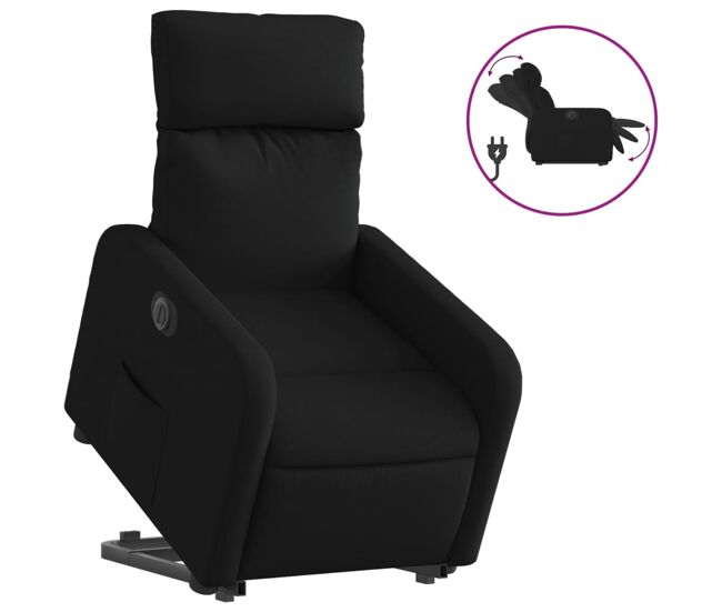 Sillón eléctrico reclinable elevable - sillón relax de tela negro