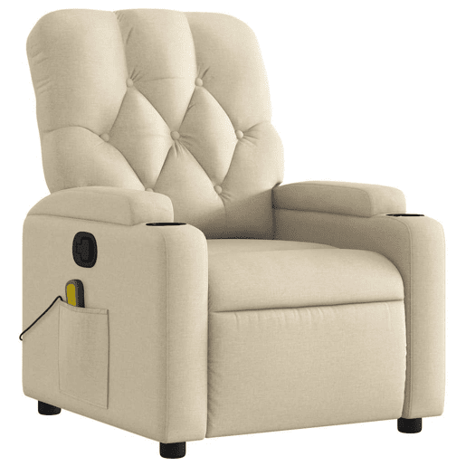 Poltrona de massagens reclinável - Poltrona relax tecido cor creme