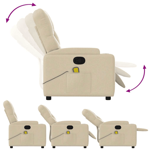 Poltrona de massagens reclinável - Poltrona relax tecido cor creme