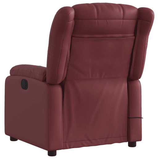 Poltrona massagens reclinável - Poltrona relax couro artificial vermelho tinto