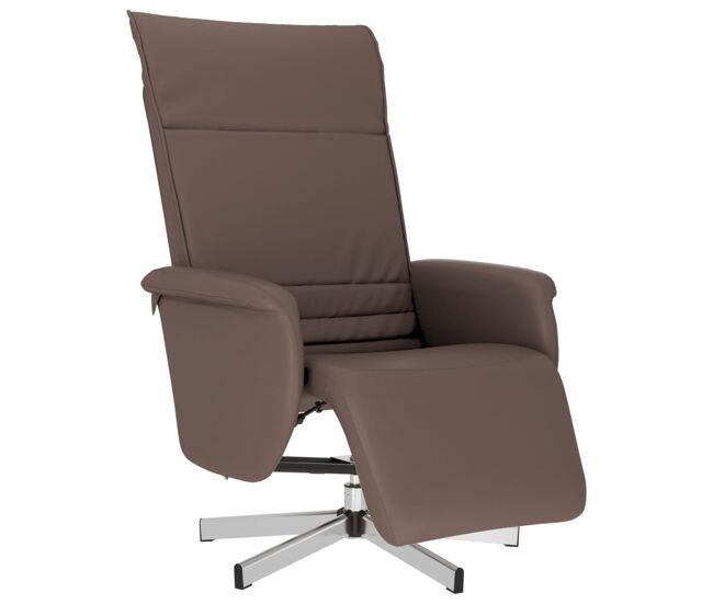 Sillón reclinable - sillón relax con reposapiés cuero sintético marrón