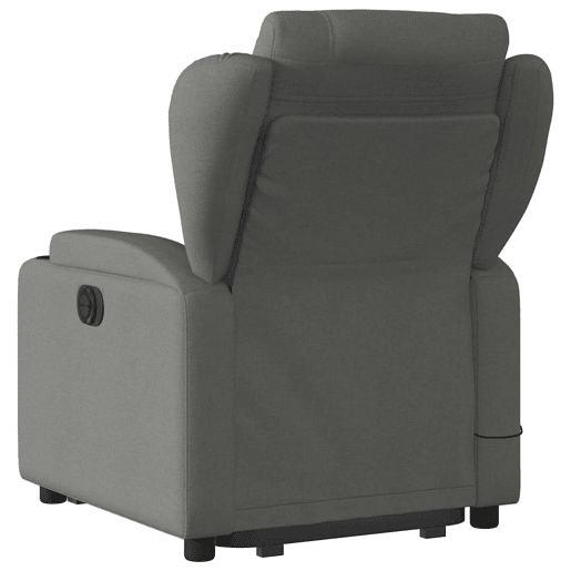Poltrona elétrica elevatória massagens - Poltrona relax tecido cinzento-escuro