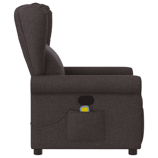 Poltrona de massagens reclinável - Poltrona relax tecido castanho-escuro Poltrona de massagens reclinável - Poltrona relax tecido castanho-escuro