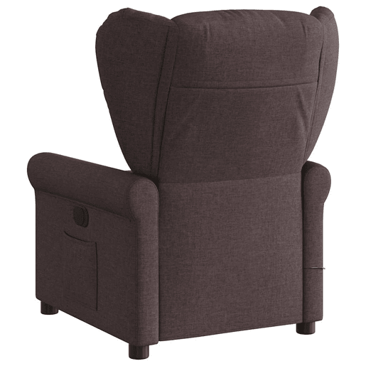 Poltrona de massagens reclinável - Poltrona relax tecido castanho-escuro Poltrona de massagens reclinável - Poltrona relax tecido castanho-escuro