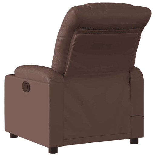Poltrona massagens reclinável - Poltrona relax elétrica couro artif. castanho