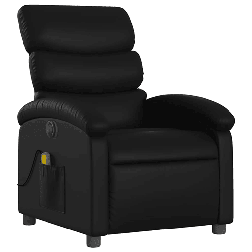 Poltrona massagens reclinável - Poltrona relax elétrica couro artificial preto