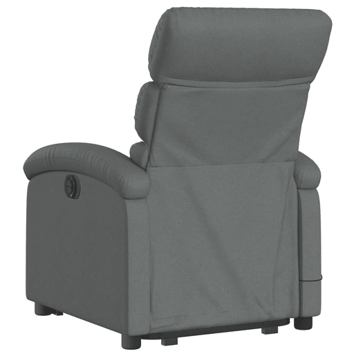 Poltrona elétrica elevatória massagens - Poltrona relax tecido cinzento-escuro