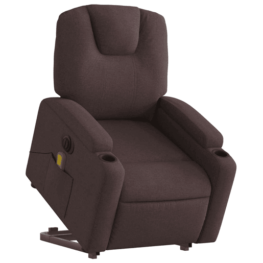 Poltrona elétrica massagens - Poltrona relax tecido castanho-escuro