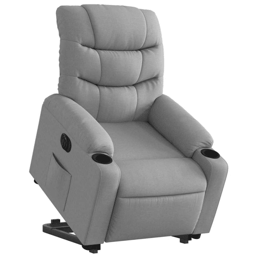 Poltrona reclinável - Poltrona relax elétrica tecido cinzento-claro