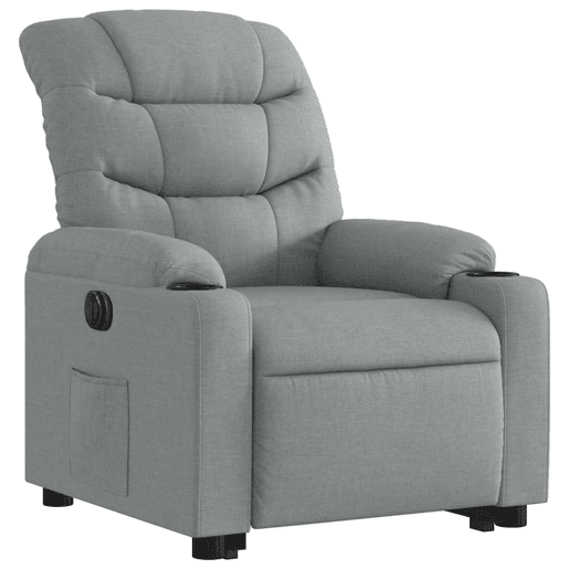 Poltrona reclinável - Poltrona relax elétrica tecido cinzento-claro