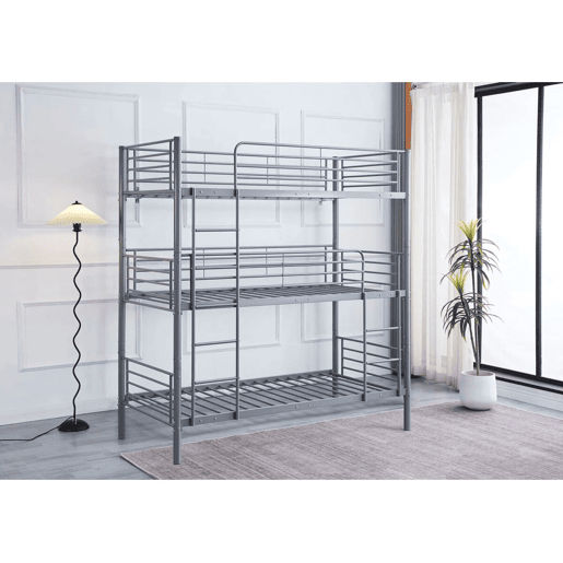 Beliche triplo de metal HAVIN - 90 x 190 cm - Cinza