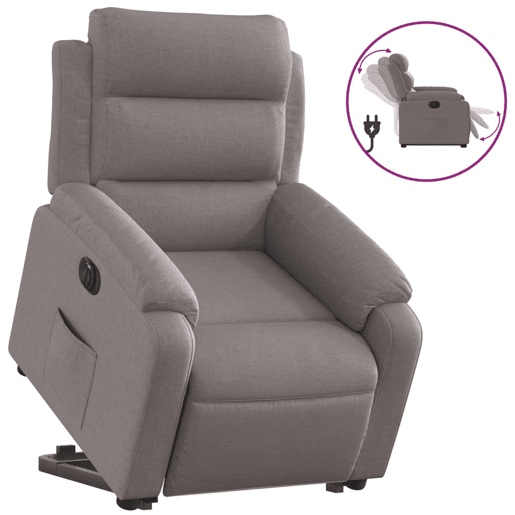 Poltrona reclinável - Poltrona relax elétrica cinza-acastanhado