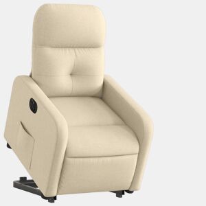 Poltrona reclinável - Poltrona relax elétrica tecido cor creme