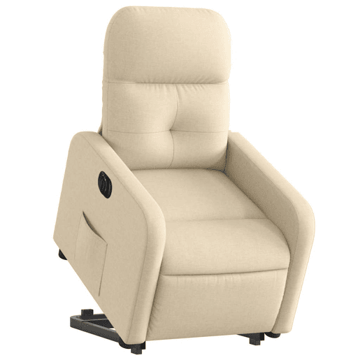 Poltrona reclinável - Poltrona relax elétrica tecido cor creme