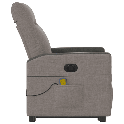 Poltrona elétrica elevatória massagens - Poltrona relax tecido cinza-acastanhado