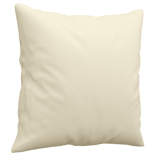 Sofá 2 lugares, Sofá fixo + almofadas decorativas 140cm couro artif. creme Sofá 2 lugares, Sofá fixo + almofadas decorativas 140cm couro artif. creme
