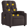 Poltrona de massagens reclinável - Poltrona relax tecido castanho-escuro