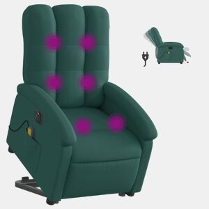 Poltrona elétrica massagens - Poltrona relax tecido verde-escuro
