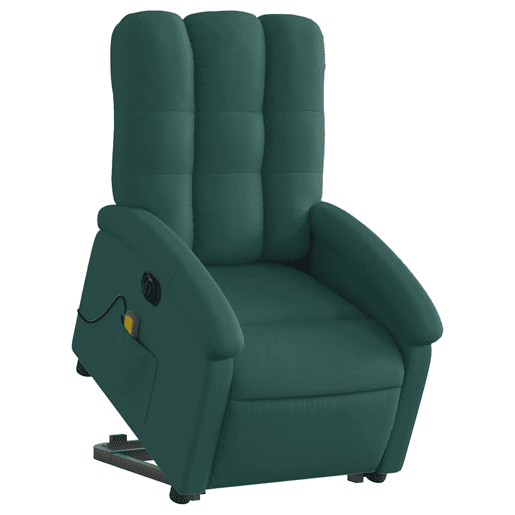 Poltrona elétrica massagens - Poltrona relax tecido verde-escuro