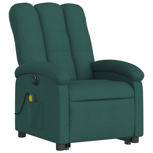 Poltrona elétrica massagens - Poltrona relax tecido verde-escuro