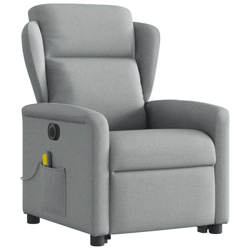Poltrona elétrica reclinável massagens - Poltrona relax tecido cinzento-claro