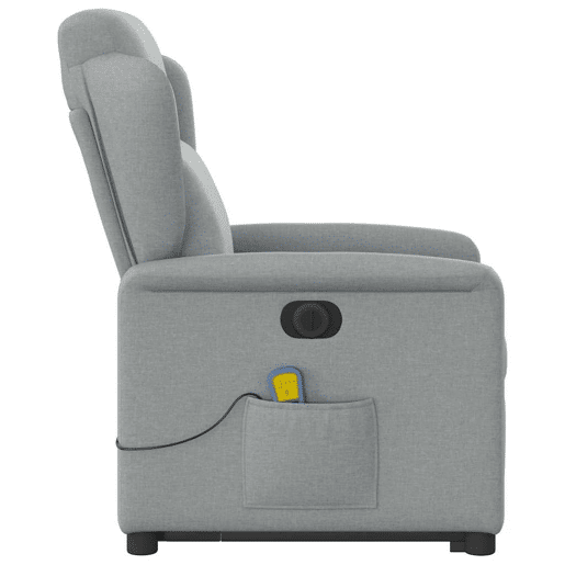 Poltrona elétrica reclinável massagens - Poltrona relax tecido cinzento-claro