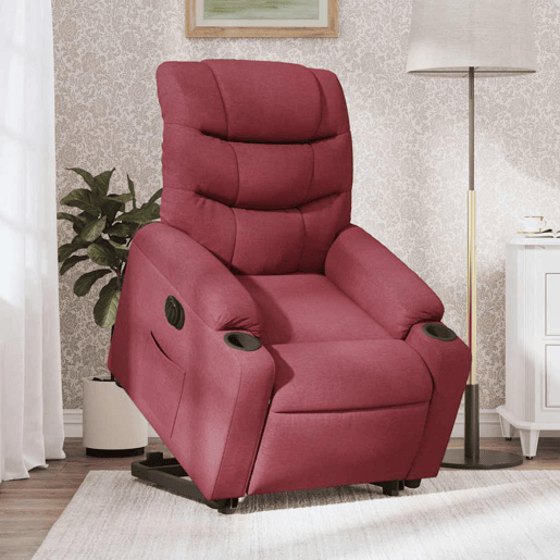Poltrona reclinável - Poltrona relax elétrica tecido vermelho-tinto