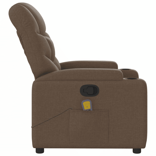Poltrona de massagens reclinável - Poltrona relax tecido castanho