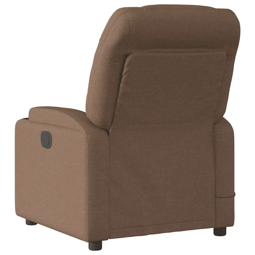 Poltrona de massagens reclinável - Poltrona relax tecido castanho