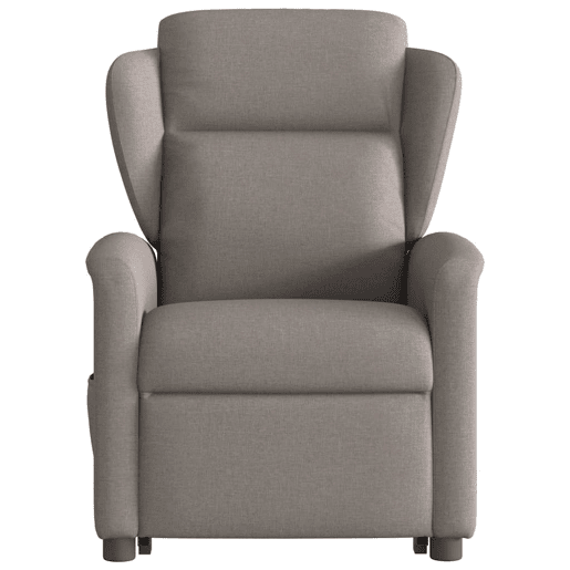 Poltrona elétrica elevatória massagens - Poltrona relax tecido cinza-acastanhado