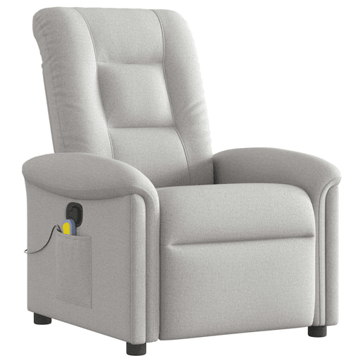 Cadeira de massagem reclinável - Poltrona relax tecido cinzento